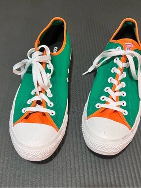 Converse Custom St Patricks Green & Orange Low-Top Canvas Sneakers